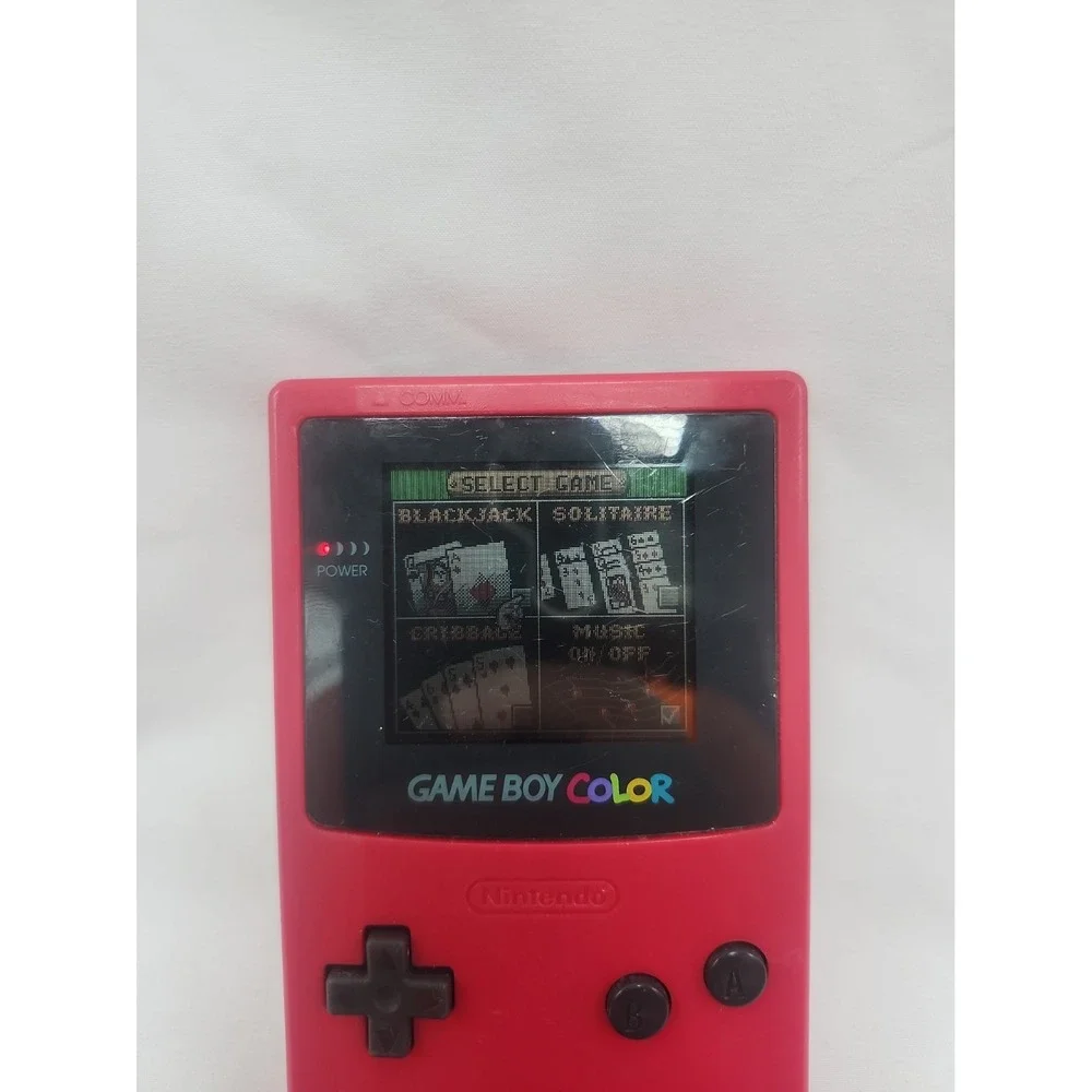 Nintendo GameBoy Color GBC Berry Red System CGB-001 Tested With A Game